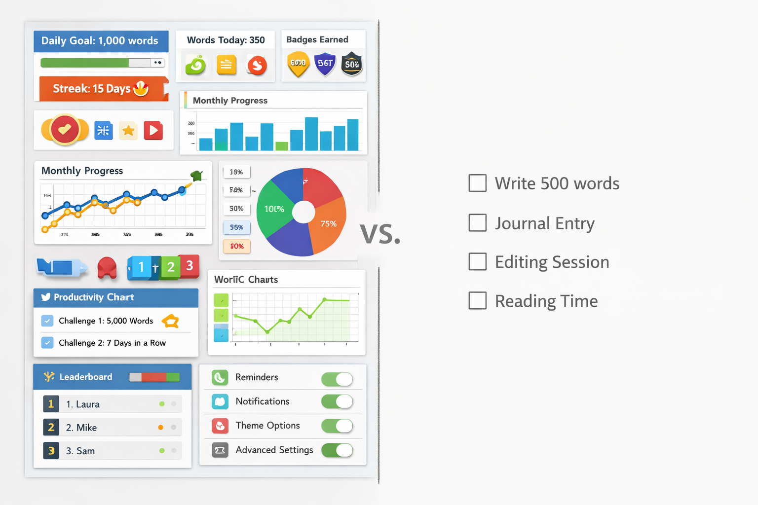 A split-screen comparison showing an overwhelming app dashboard versus a bare-bones checklist - neither option feels quite right
